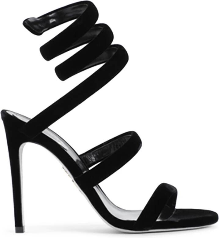 René Caovilla Zwarte Sandalen voor Elegante Stijl Black Dames