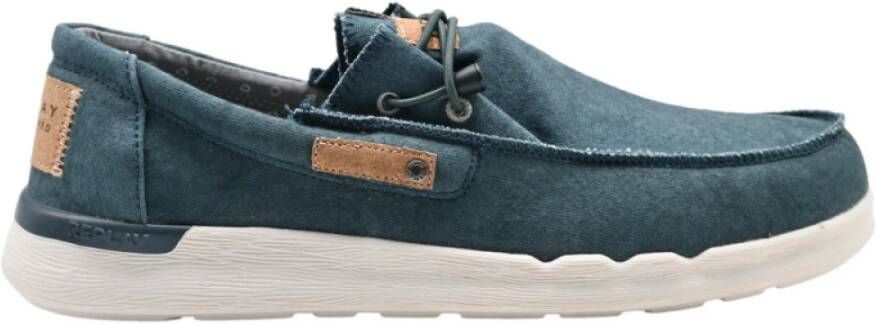 Replay Casual Veterschoenen Navy Katoen Green Heren