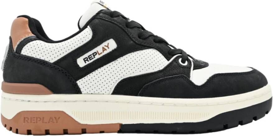 Replay Gemini Navy Tofu Tan Sneakers Black Dames