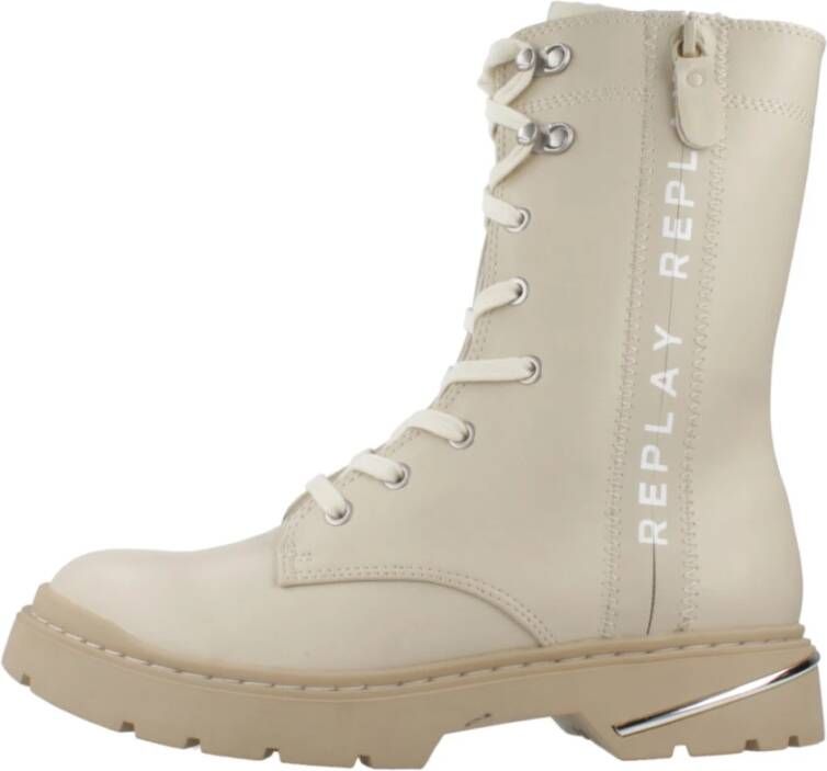 Replay Stijlvolle Veterschoenen met Rits Beige Dames