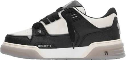 Represent Leren Sneakers met Logo Details Black Heren