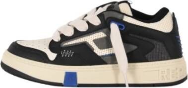 Represent Leren Sneakers met Nylon Inzetstukken Black Heren