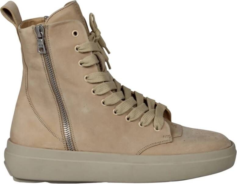 Represent Nubuck Leren High-Top Sneakers Beige Heren