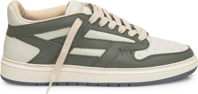 Represent Witte en Groene Lage Sneakers Beige Heren