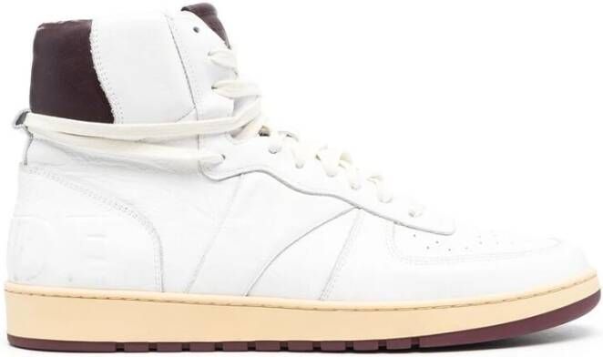 Rhude Hoge Sneakers Wit Maroon Paneelontwerp White Heren