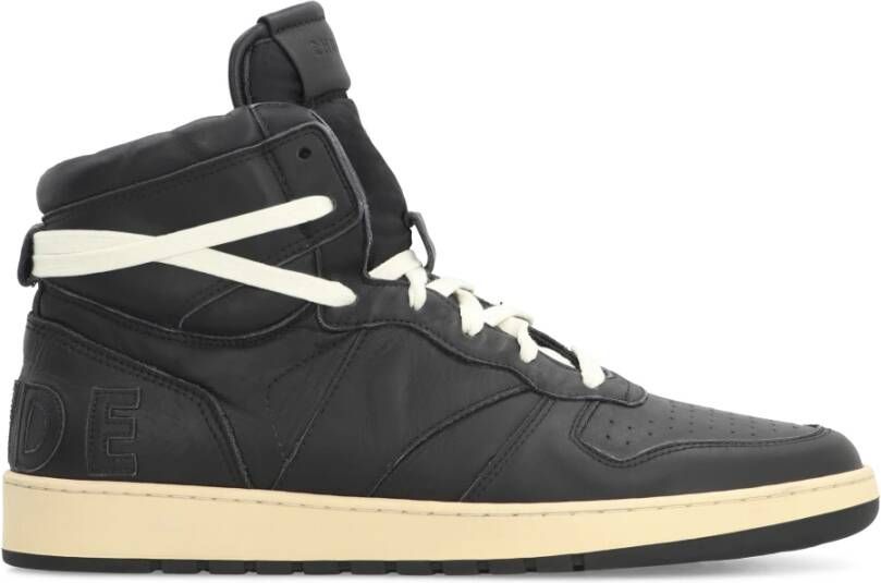 Rhude Vintage Leren High-Top Sneakers Black Heren