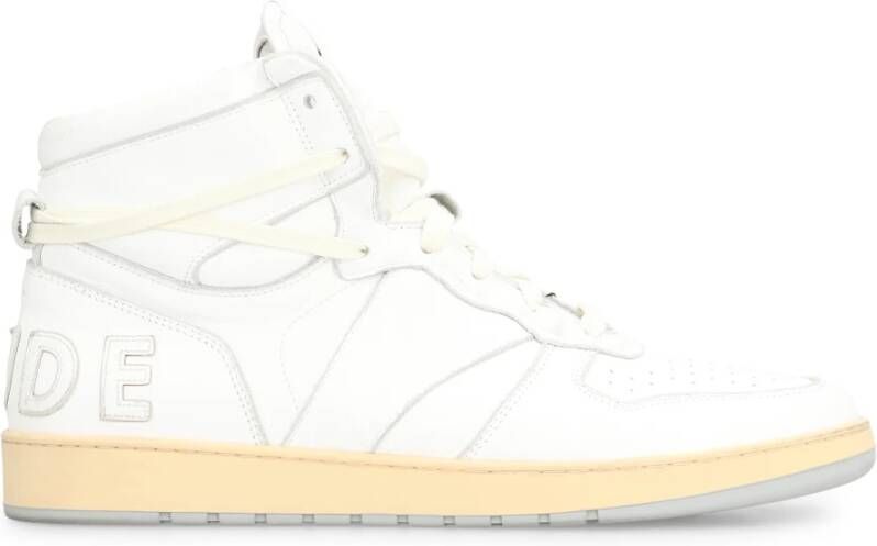 Rhude Vintage Leren High-Top Sneakers White Heren