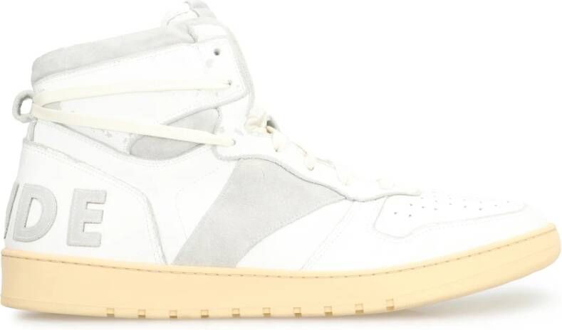 Rhude Vintage Leren High-Top Sneakers White Heren