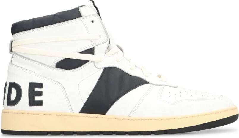 Rhude Vintage Leren High-Top Sneakers White Heren