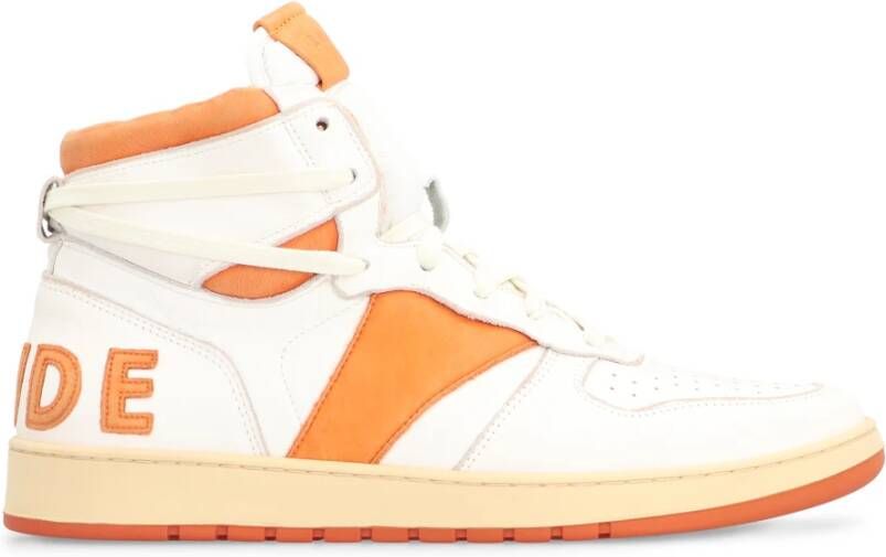 Rhude Vintage Leren High-Top Sneakers White Heren