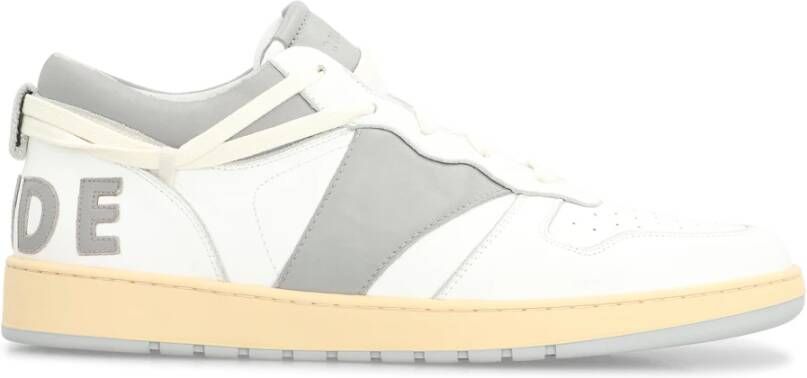 Rhude Vintage Leren Lage Sneakers Gray Heren