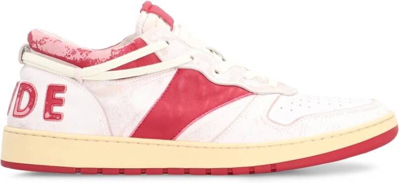 Rhude Vintage Leren Lage Sneakers Red Heren