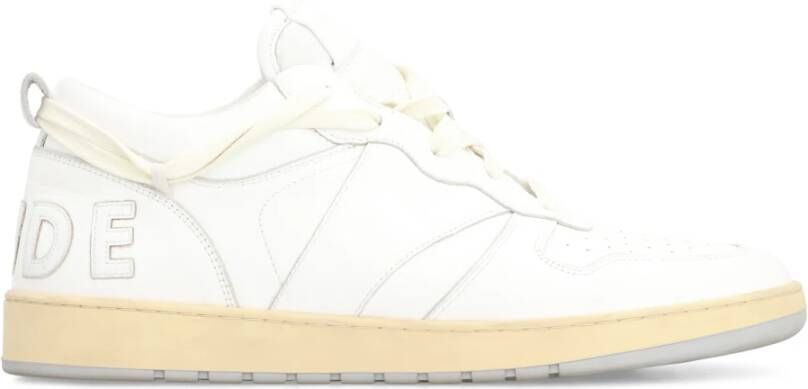 Rhude Vintage Leren Sneakers met Extra Veters White Heren