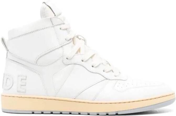 Rhude Witte High Top Sneakers met Paneelontwerp White Heren