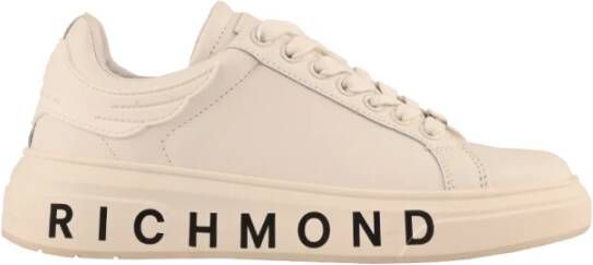 Richmond Minimalistische Sneaker met Logo Belettering Beige Dames