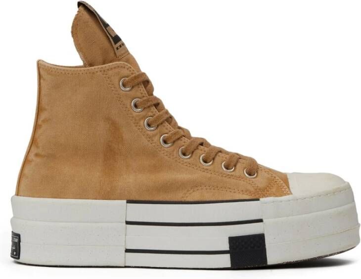 Rick Owens Blonde Hi-Top Platform Sneakers Beige Dames