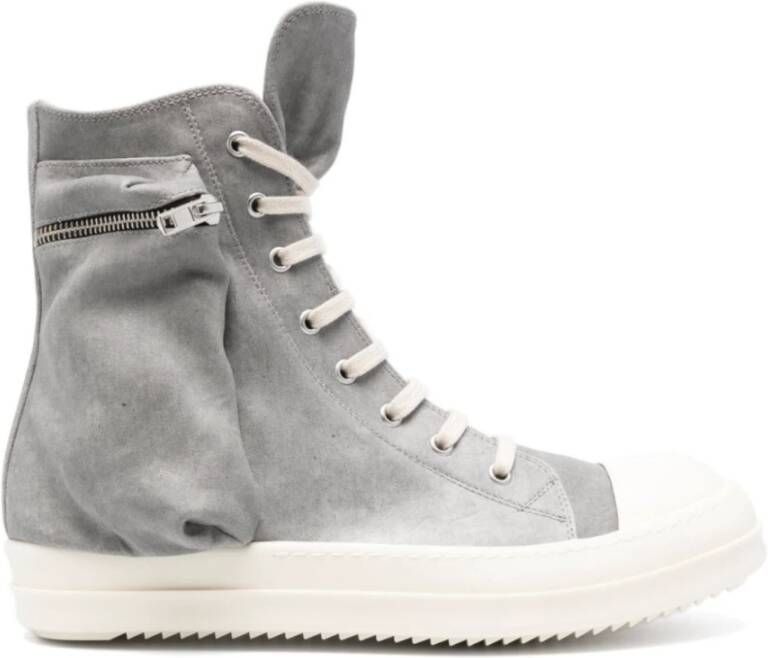 Rick Owens Cargo Sneakers in Denim Finish Gray Heren