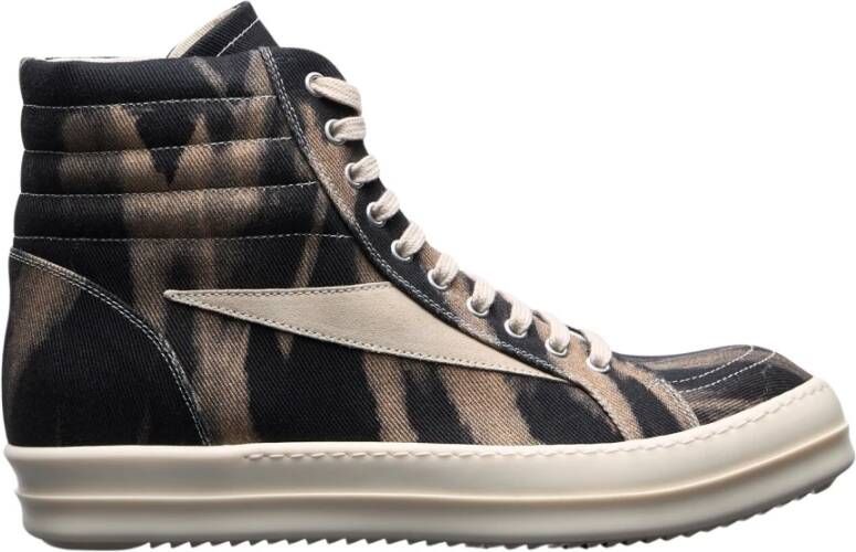 Rick Owens Denim Grafische Vintage Sneakers Multicolor Heren