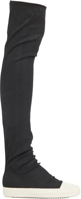 Rick Owens Denim High Sock Sneaker Black Dames