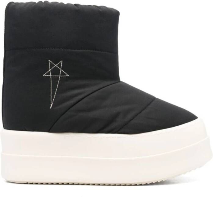 Rick Owens Gewatteerde Slip-On Flatform Schoenen Black Dames