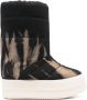 Rick Owens Gewatteerde Zwarte Mid-Calf Flatform Schoenen Black Heren - Thumbnail 1