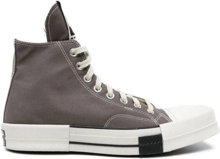 Rick Owens Grijze Canvas High-Top Sneakers Gray