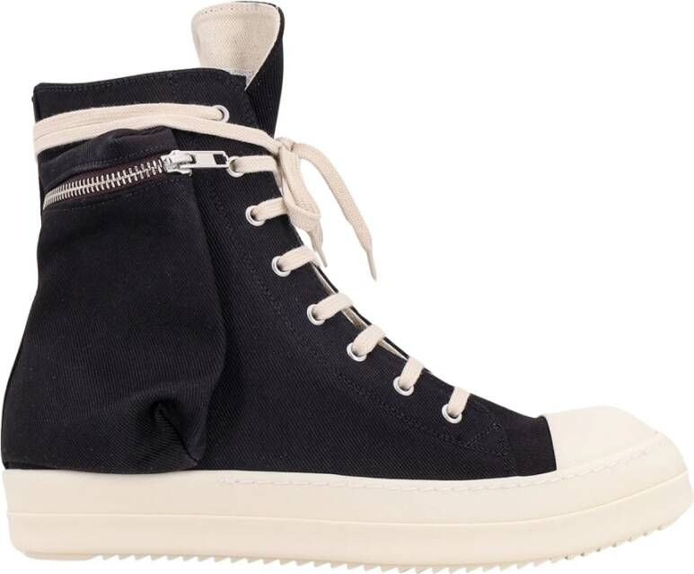 Rick Owens High-Top Sneakers met zijvak Black Heren