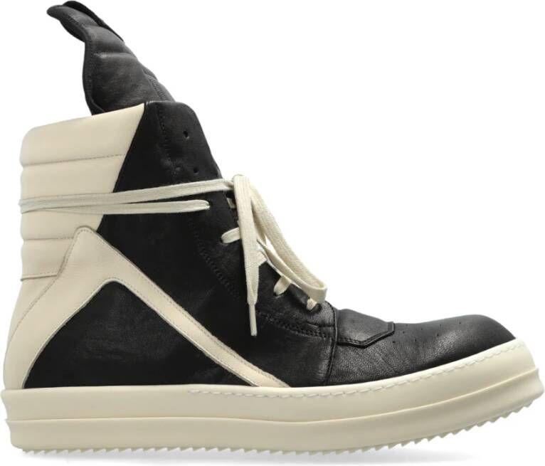 Rick Owens Zwarte Leren Sneakers Luxe Stijl Black Heren