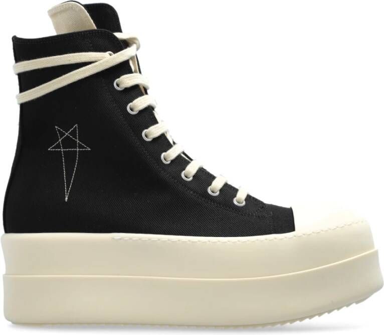 Rick Owens Hoge sneakers Dubbele Bumper Black Dames