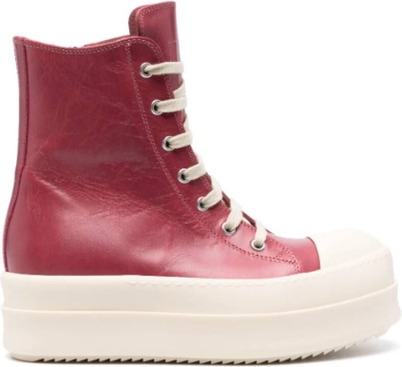 Rick Owens Leren Mega Bumper Sneakers Pink Dames