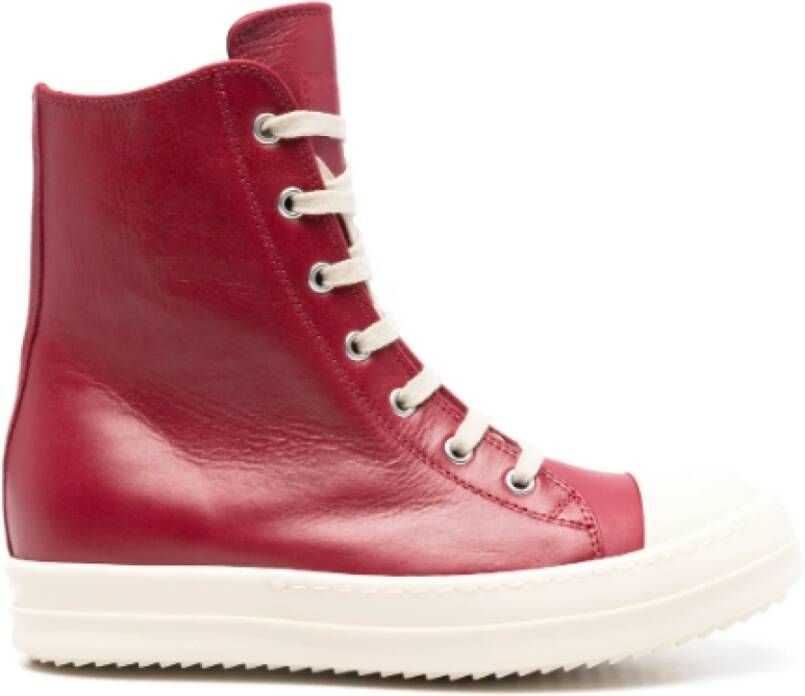 Rick Owens Leren Sneakers Plum Milk Pink Dames