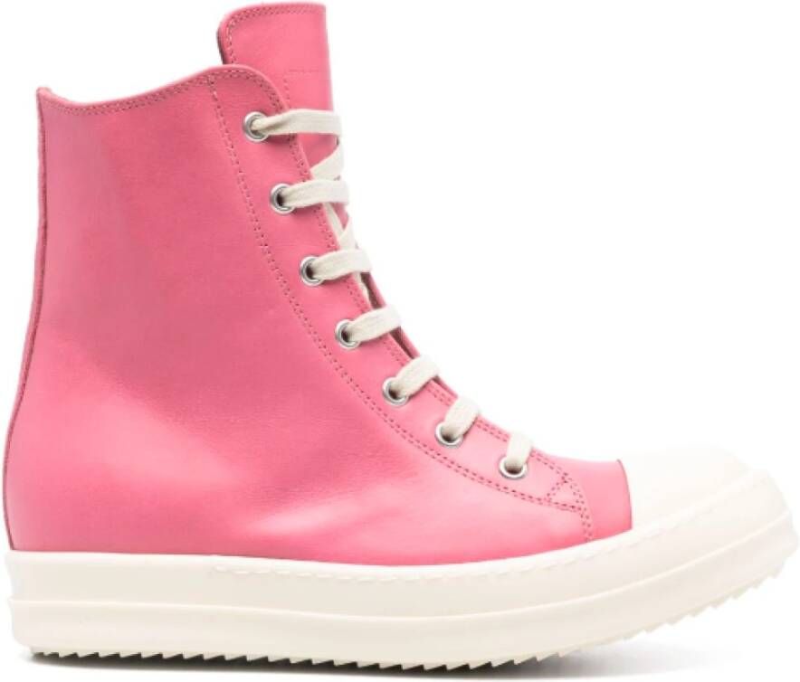 Rick Owens Leren Sneakers Thulian Milk Pink Dames