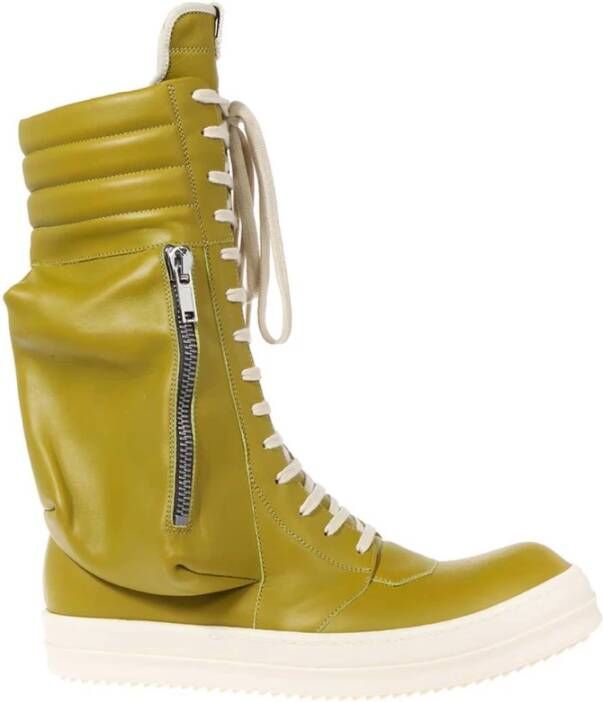 Rick Owens Leren Veterschoenen Green Heren