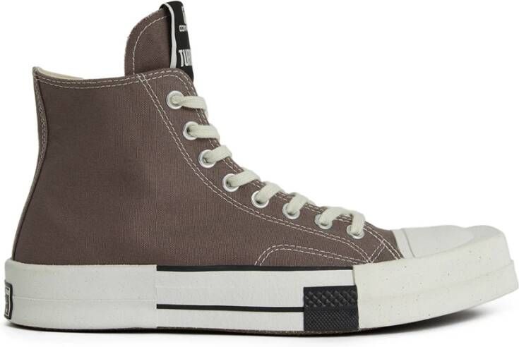 Rick Owens Grijze Canvas High-Top Sneakers Gray