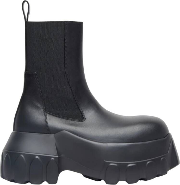 Rick Owens Stevige Leren Tractorlaarzen Black Dames