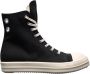 Rick Owens Twill High-Top Sneakers met Rits Black Heren - Thumbnail 1