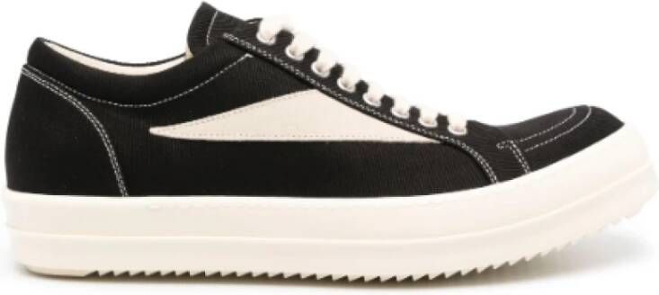 Rick Owens Vintage Denim Sneakers Zwart Wit Black Dames