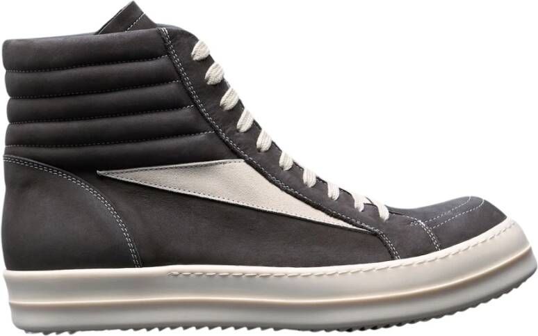 Rick Owens Vintage Leren Hoge Sneakers Gray Heren