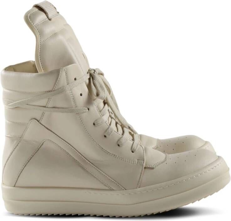 Rick Owens Witte Veterschoenen Rubberen Zool White Dames