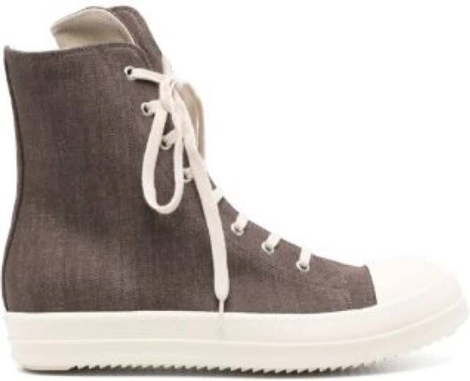 Rick Owens Zwarte Hoge Top Sneaker Brown Heren