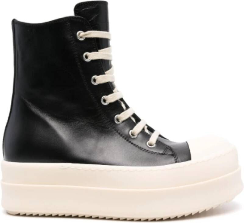 Rick Owens Zwarte Leren Bumper Sneakers Black Dames