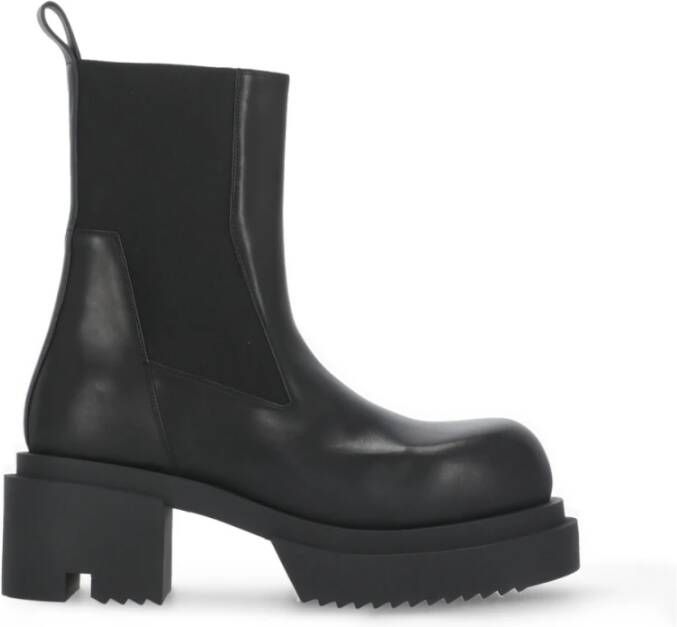 Rick Owens Zwarte Leren Chelsea Laarzen voor Vrouwen Black Heren