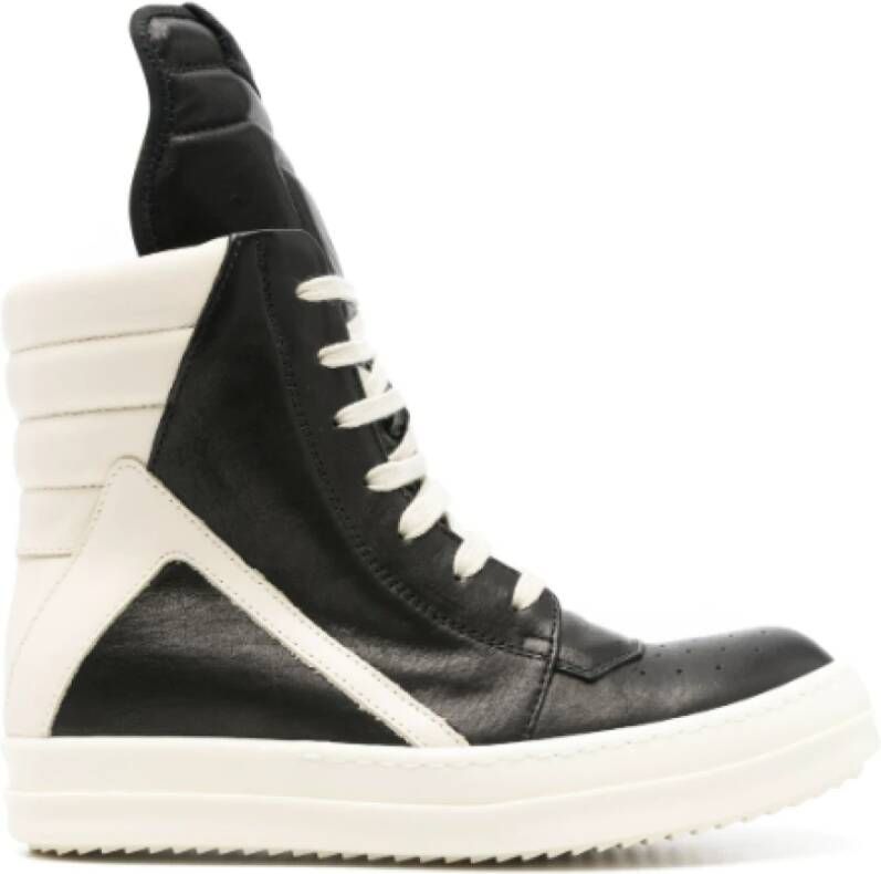 Rick Owens Zwarte Leren High Top Sneakers Black Dames