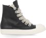 Rick Owens Zwarte Leren Sneakers met Contrasterende Zool Black Dames - Thumbnail 1