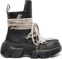 Rick Owens Zwarte leren veterschoenen Black Dames - Thumbnail 1