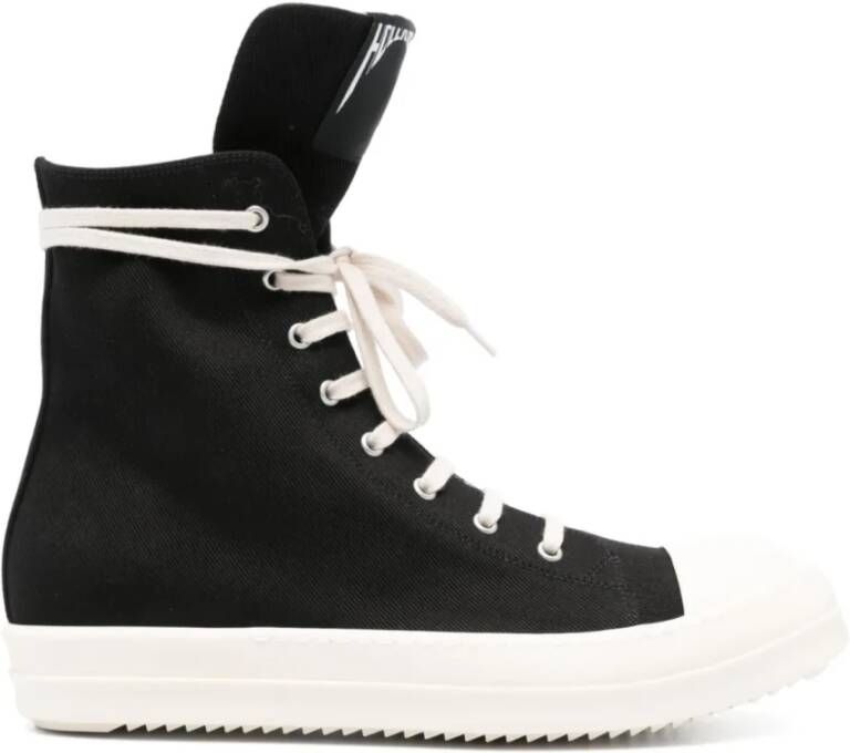 Rick Owens Zwarte Melk Denim Sneakers Black Heren