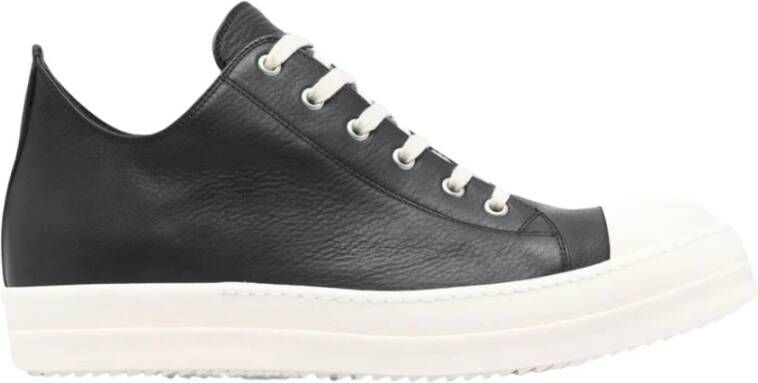 Rick Owens Zwarte Veterschoenen met Haaien Tanden Zolen Black Heren