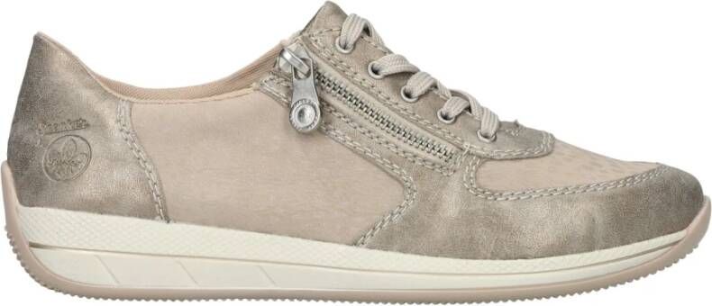 Rieker Beige en parelgrijze polkadot sneaker Multicolor Dames