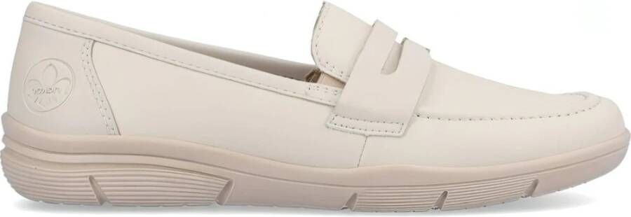 Rieker Beige Leren Loafers Beige Dames