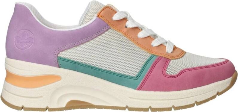 Rieker Beige Pastel Sneaker voor de lente Multicolor Dames